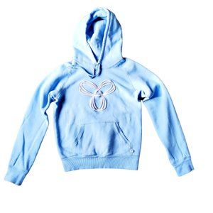 TNA Blue Casual Retro Embroidered Hoodie Pullover Women's Sweater. Size Small